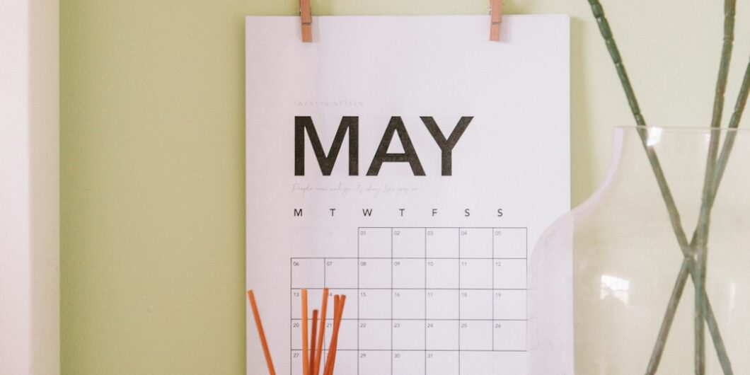 Photo by Maddi Bazzocco white May calendar