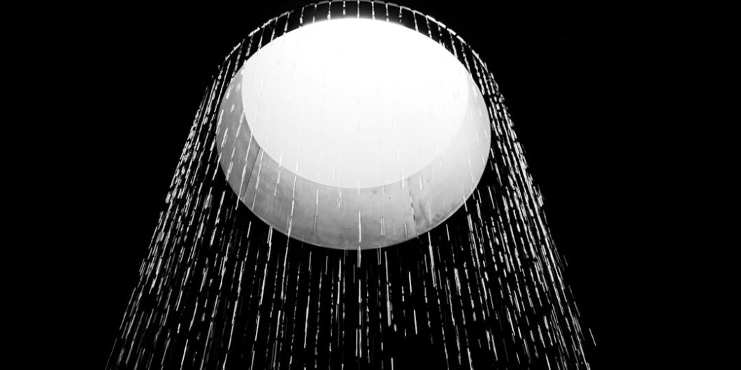 white round light on black surface
