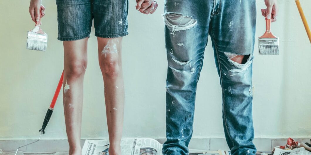 2 person wearing blue denim jeans