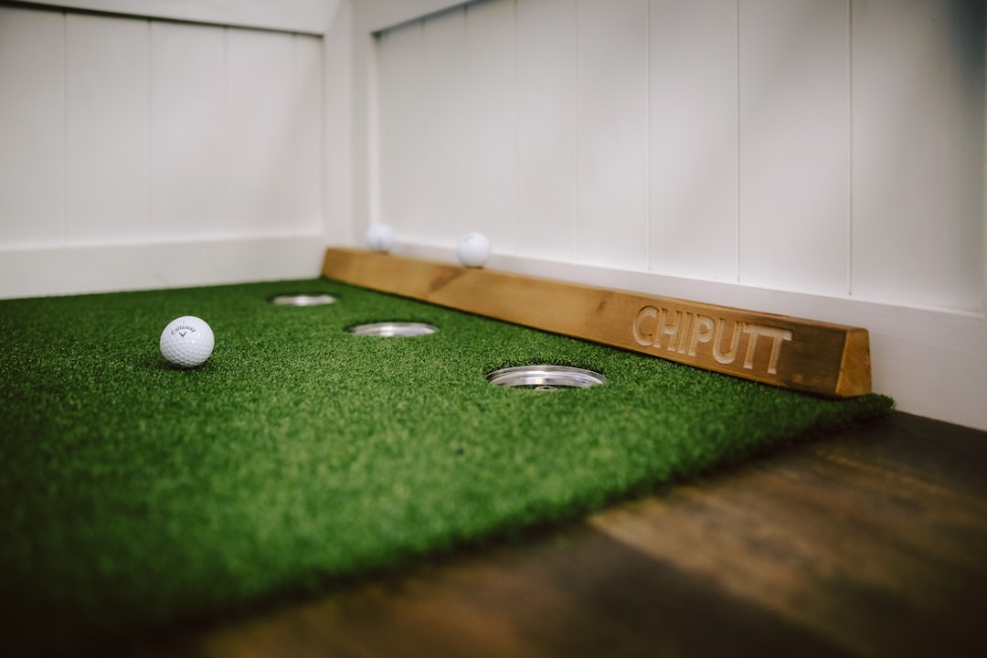 Photo by Chiputt Golf Indoor putting green with golf ball and cups