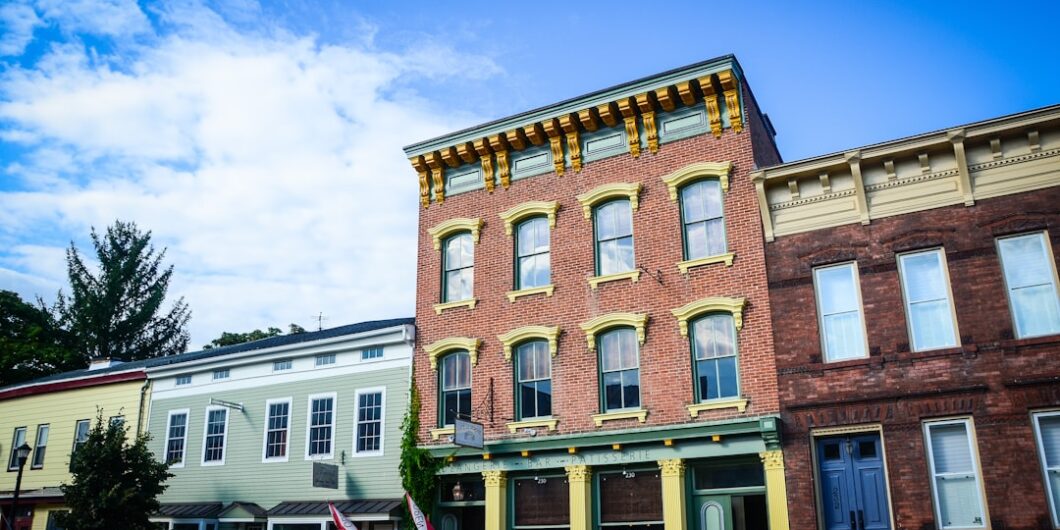 a building with a sign on it